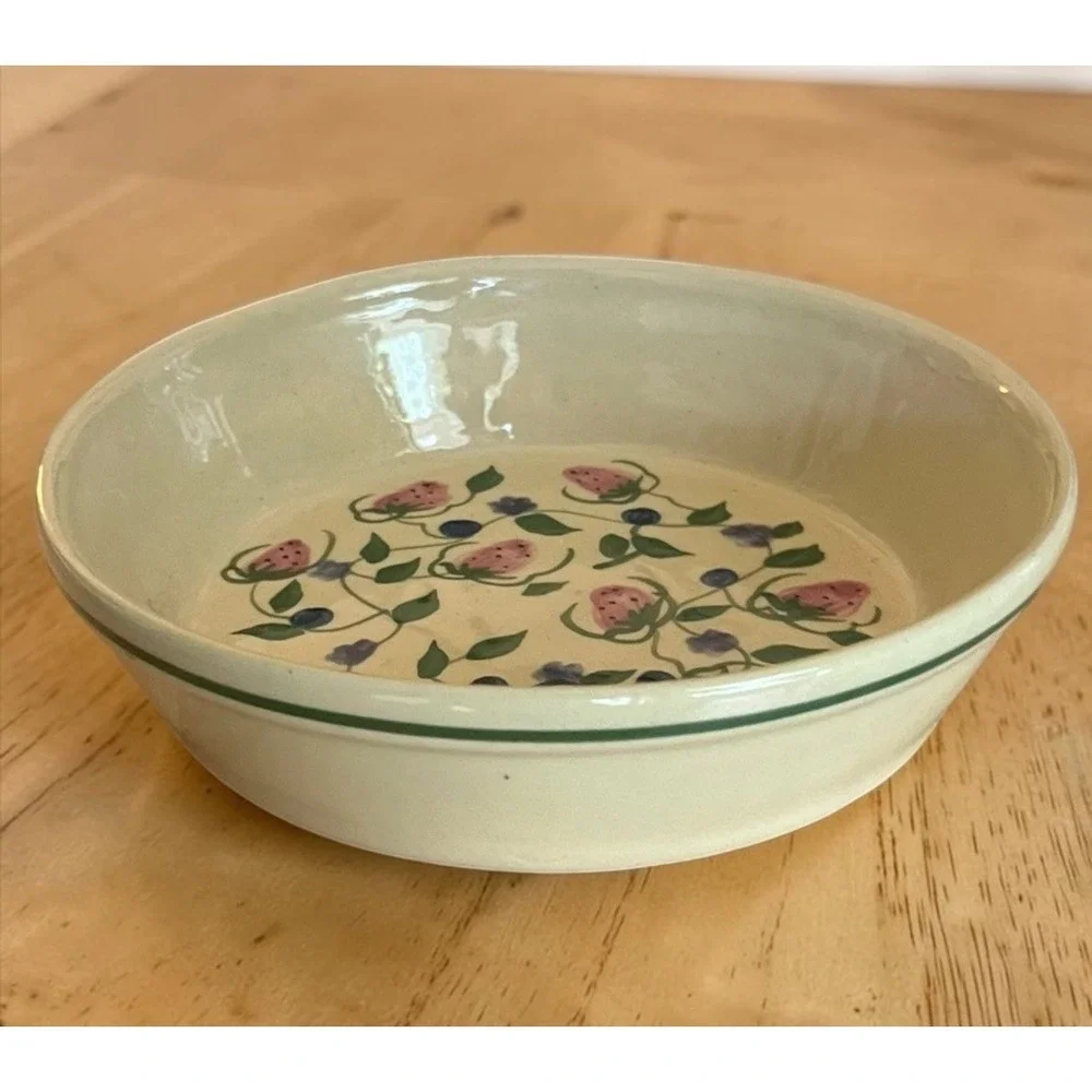 Alpine Pottery Roseville Ohio 1999 Strawberry Blueberry Stoneware Pie Dish 8